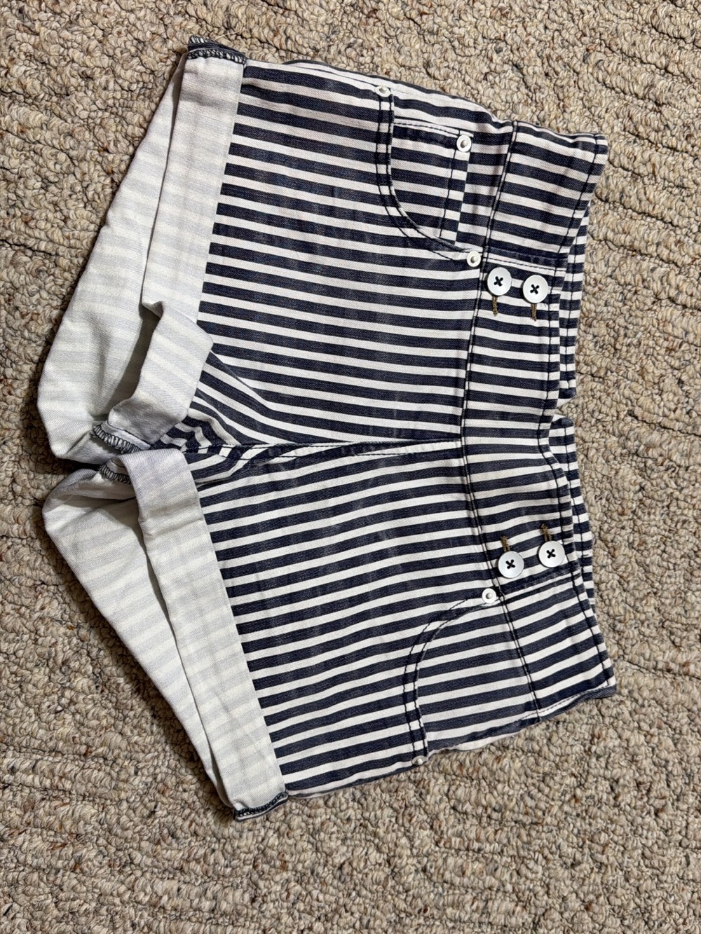 Free People Navy and White Striped Girls' Shorts